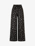 Pantalon élastiqué imprimé plumes irisées - Noir - 1