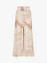 Pantalon fluide élastiqué imprimé abstrait - Camel - 4