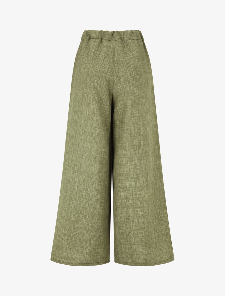 Pantalon uni effet lin - Kaki - 2