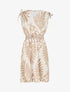 Robe élastiquée à imprimé ikat - Beige - 1