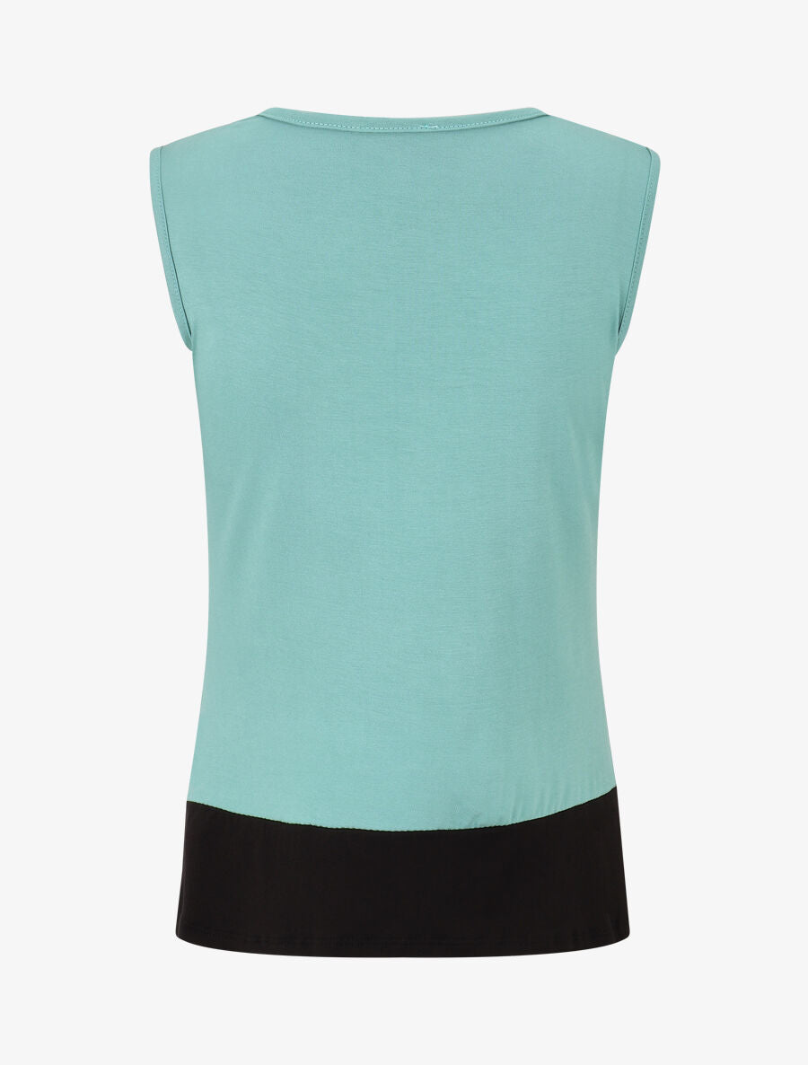 Top effet superposé à boutons - Vert d&