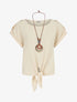 Top manches courtes à nouer - Beige - 4