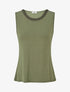 Top droit col rond fantaisie - Kaki - 1