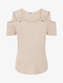 Top manches courtes à épaules dénudées - Beige - 1