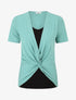 Top bicolore superposé - Vert d&