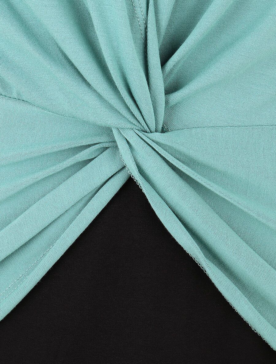 Top bicolore superposé - Vert d&