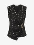 Top droit sans manches flocage plumes irisées - Noir - 1