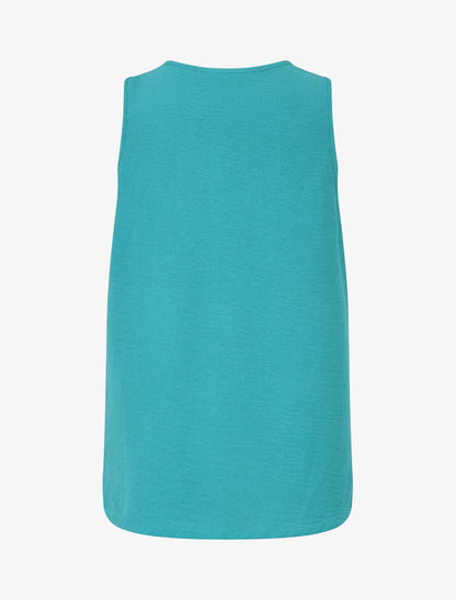 Top sans manches col bénitier à boucle - Turquoise - 2