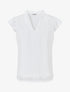 Top droit en broderie anglaise mancherons volantés - Blanc - 4