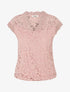 Top droit en dentelle col V - Rose - 1