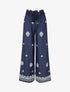 Pantalon élastiqué à imprimé fantaisie et mosaïque - Marine - 4