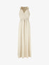 Robe longue fluide à bretelles bijoux - Beige - 4