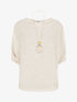 Pull fin manches 3/4 à col bénitier - Beige - 4