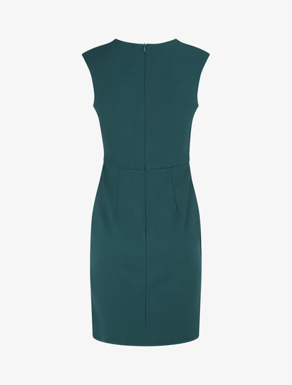 Robe ajustée à pans plissé - Vert - 2