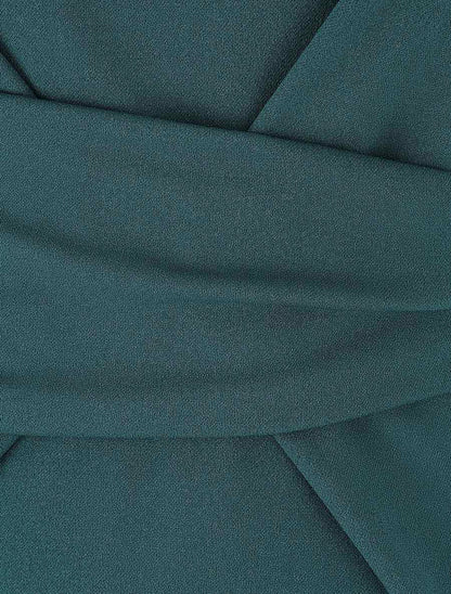 Robe ajustée à pans plissé - Vert - 3
