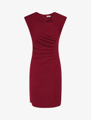 Robe moulante col à découpe stylisée - Lie de vin - 1