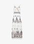 Robe longue à taille élastiquée imprimé ikat - Blanc - 1