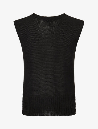 Top en maille à col V - Noir - 2