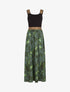 Robe longue à bretelles imprimé feuilles - Kaki - 4