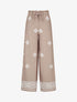 Pantalon imprimé fantaisie à taille élastiquée - Taupe - 4