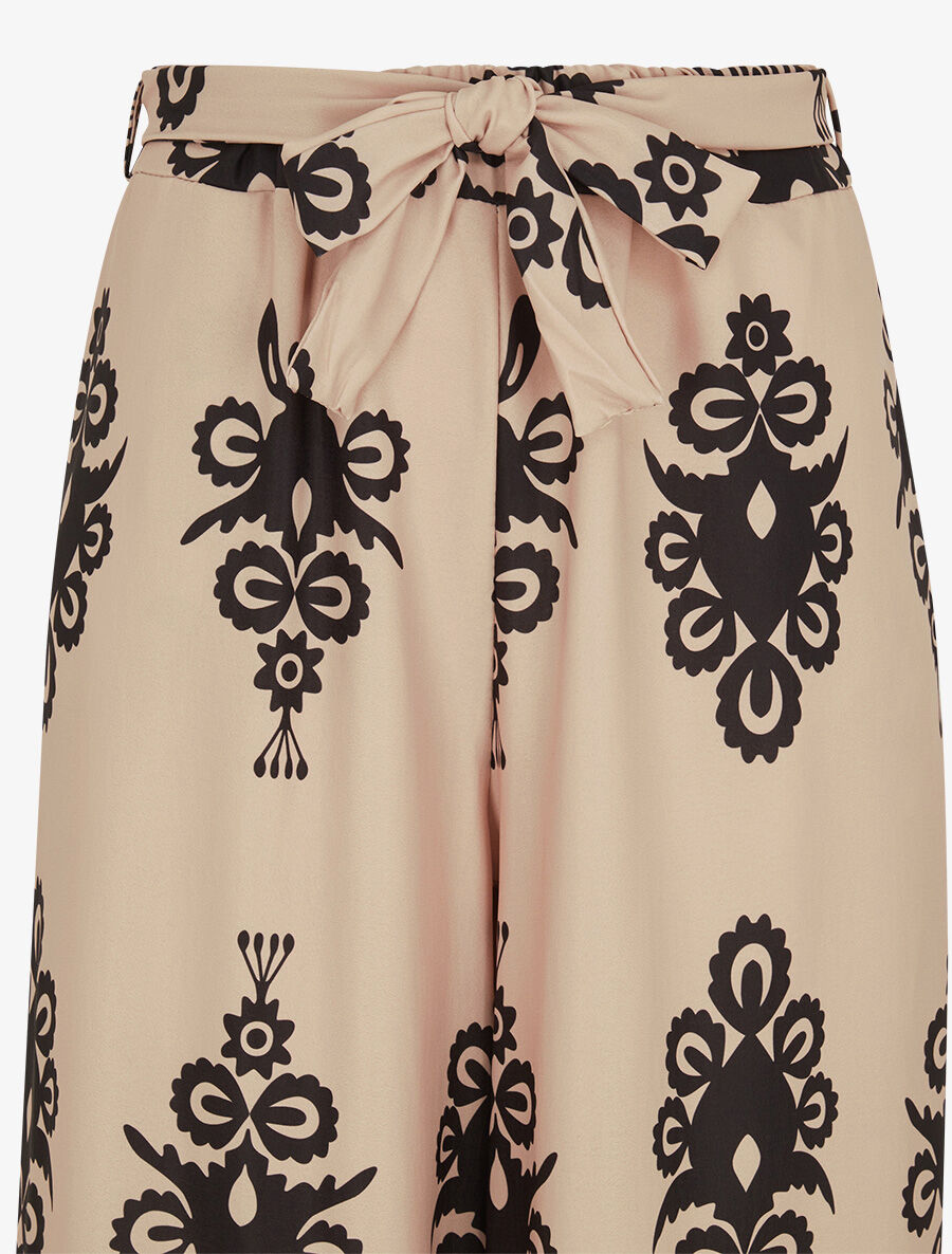 Pantalon ample à imprimé ikat - Beige - 3