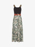 Robe longue à bretelles brodées imprimé floral - Kaki - 4