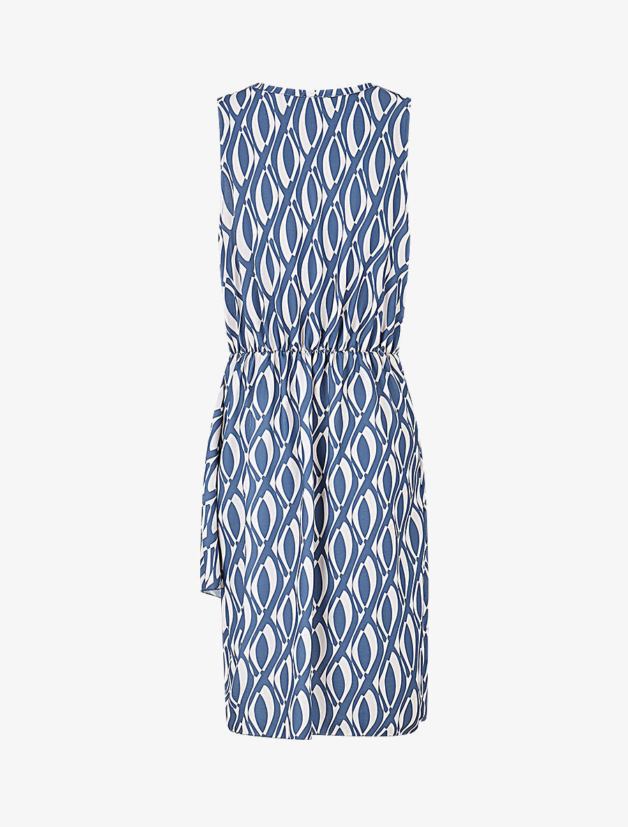 Robe droite à imprimé seventies - Bleu - 2