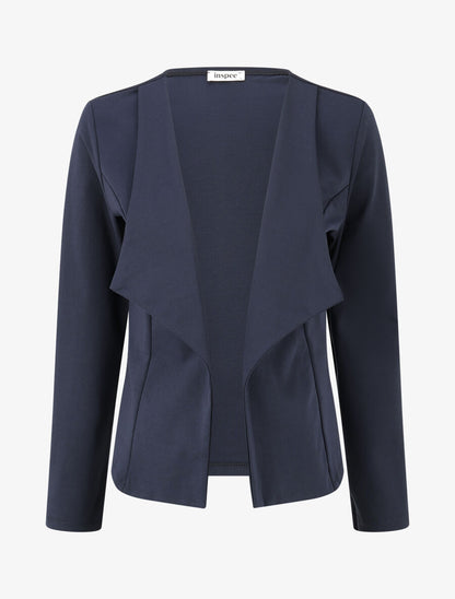 Veste en coton à col droit - Marine - 1