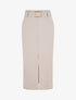 Jupe droite mi-longue unie - Beige - 1