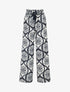 Pantalon élastiqué à imprimé graphique - Marine - 1