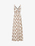Robe longue à taille élastiquée imprimé floral - Camel - 1