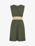Robe unie à bande élastiquée - Kaki - 1