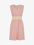 Robe unie à bande élastiquée irisée - Vieux rose - 4