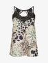 Caraco imprimé foulard à détail dentelle - Noir - 4