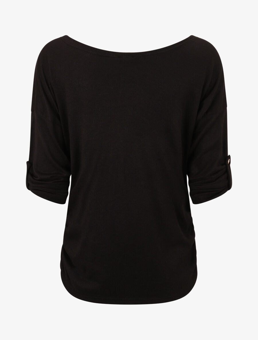 Pull à coeur irisé et sequins - Noir - 2