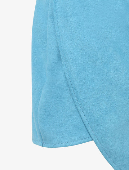 Jupe taille haute en suédine style portefeuille - Bleu ciel - 3