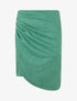 Jupe taille haute en suédine style portefeuille - Vert - 4