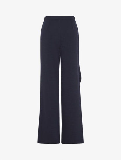 Pantalon fluide à pan drapé - Marine - 2