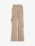 Pantalon fluide à pan drapé - Taupe - 1