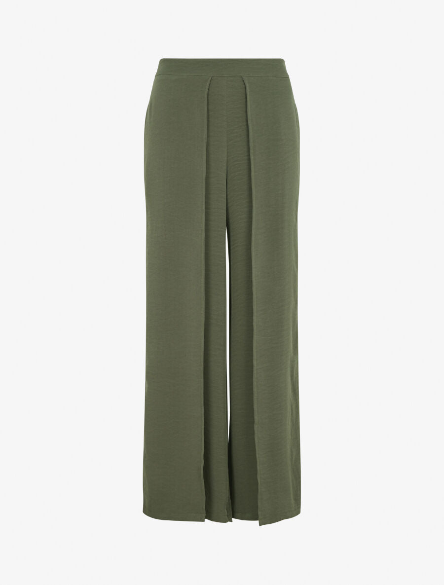 Pantalon fluide à double pans - Kaki - 1