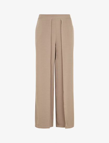 Pantalon fluide à double pans - Taupe - 1