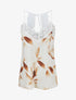 Caraco satiné imprimé pétales - Beige - 1