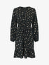 Robe élastiquée à flocage plumes irisées - Noir - 5