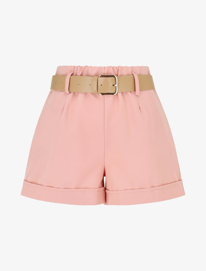Short taille haute uni coupe droite - Rose - 1