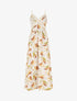 Robe élastiquée imprimé fleuri - Beige - 1