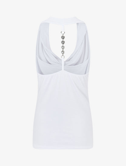 Top ajusté à dos nageur bijou - Blanc - 2