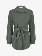 Chemise classique et ceinturée - Kaki - 1