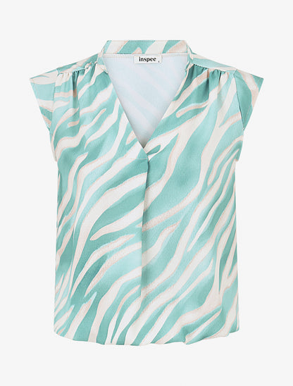 Top boule imprimé zèbre - Vert d&