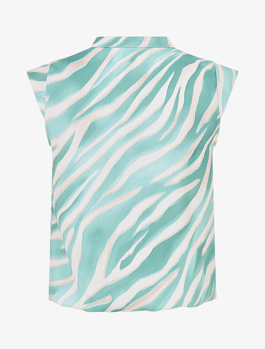Top boule imprimé zèbre - Vert d&