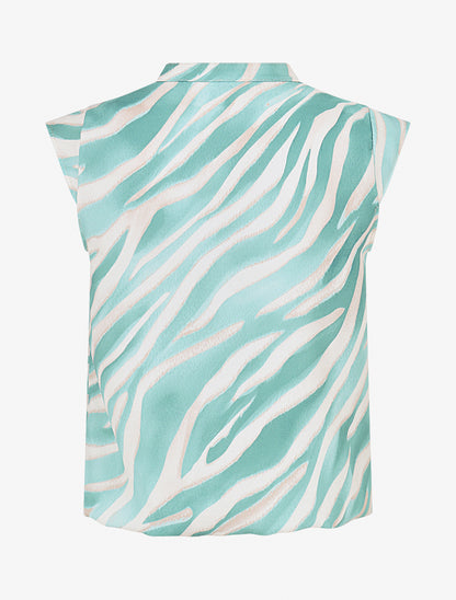 Top boule imprimé zèbre - Vert d&
